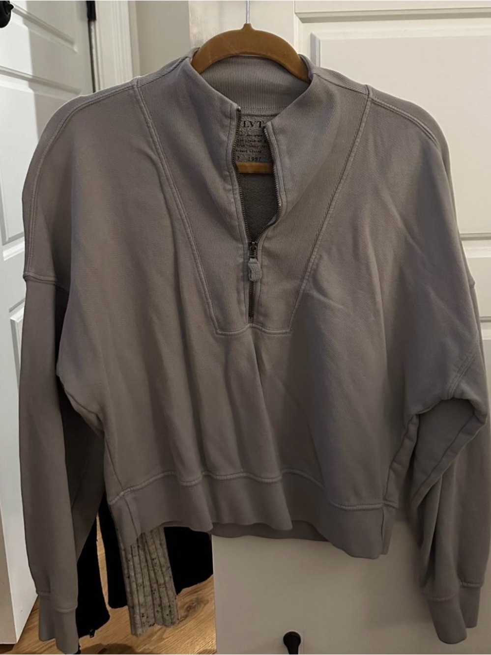 Light Gray Quarter-Zip Pullover Sweatshirt